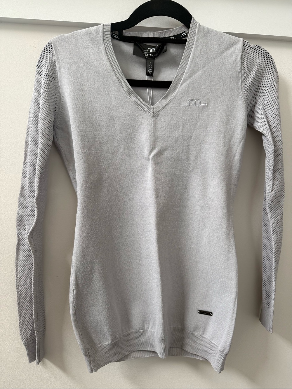 Alessandro Albanese Light Gray Sweater with Mesh Knit Arms